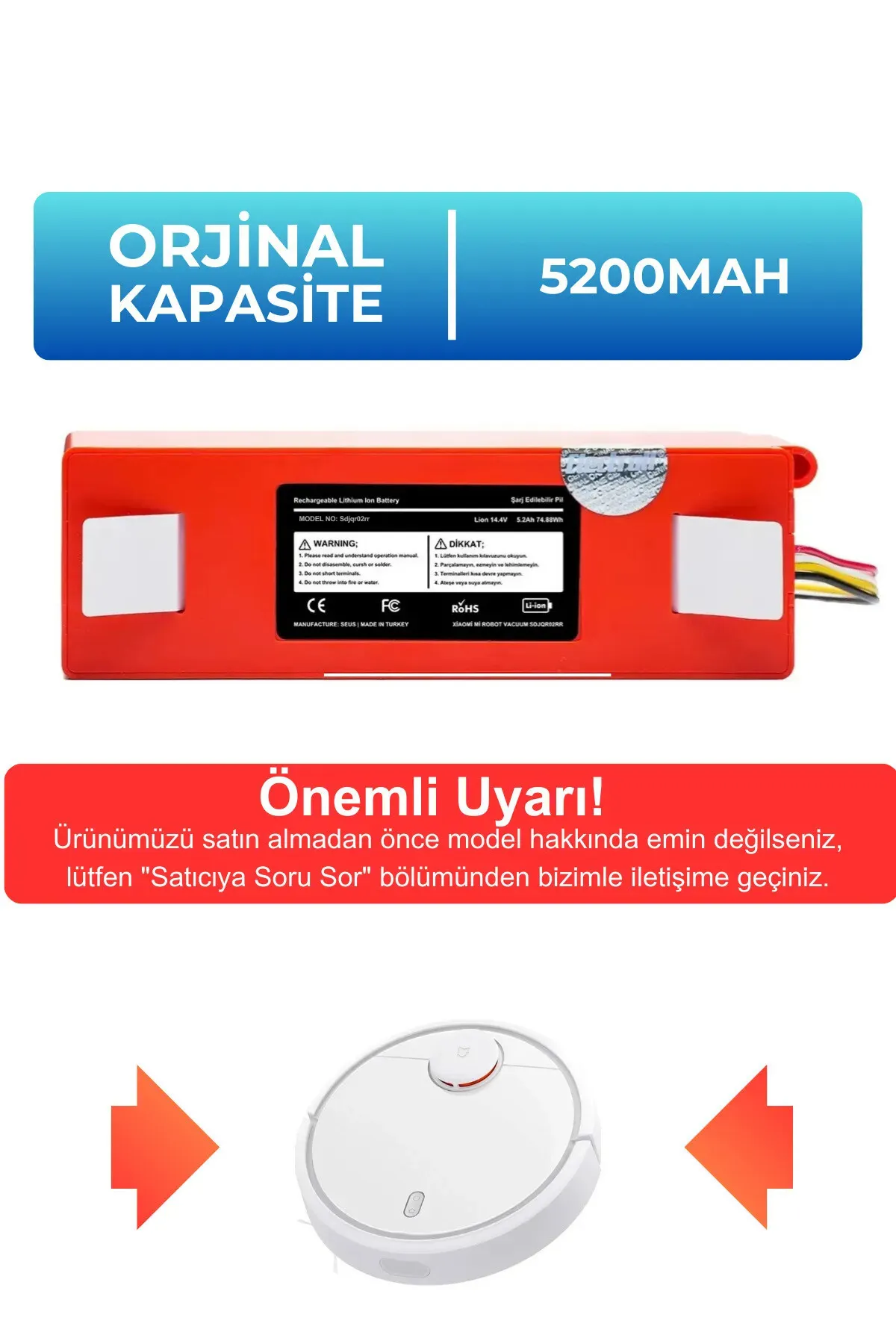 Xiaomi%20Mi%20Robot%20Vacuum%20Sdjqr02rr%20Uyumlu%20Batarya%20(ORJİNAL%20KAPASİTE)%205200mah%20Pil