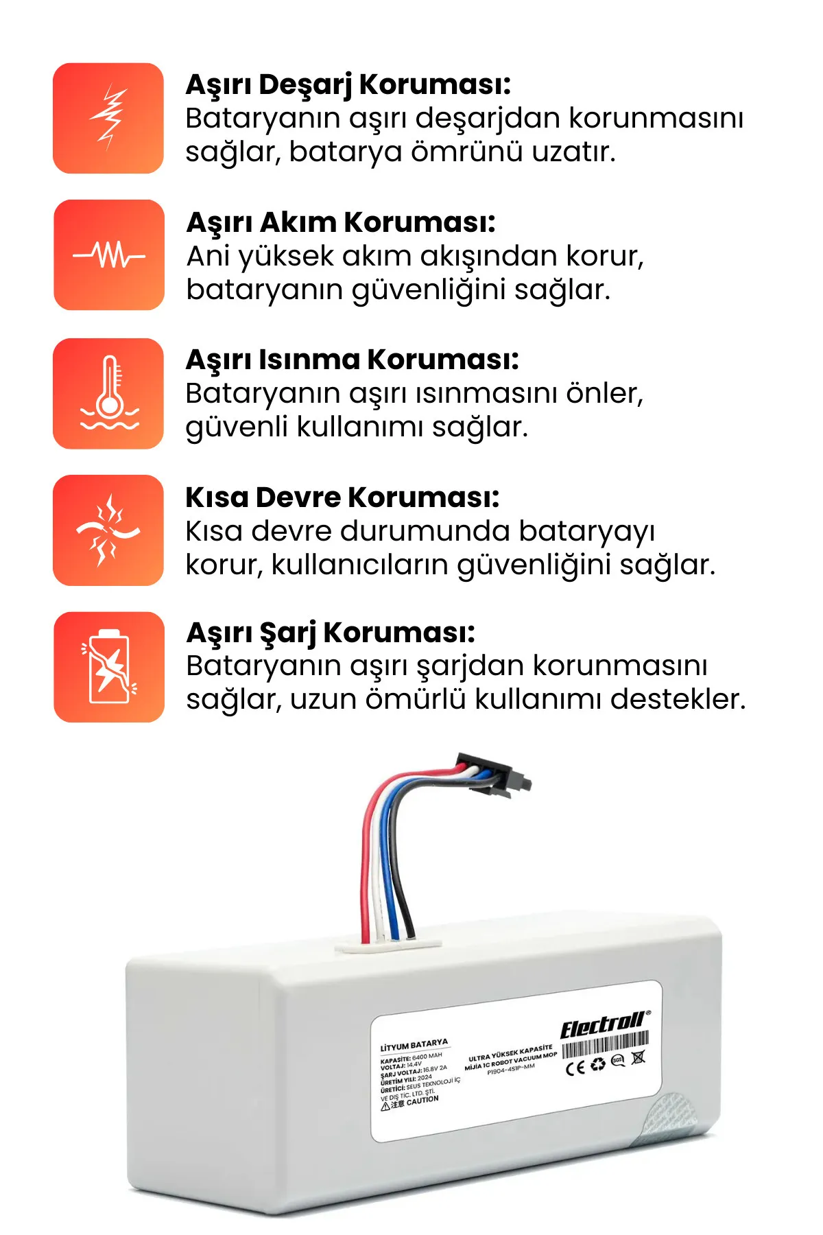 Xiaomi%20Mijia%201C%20Robot%20Vacuum%20Mop%20P1904-4S1P-MM%20Uyumlu%20Batarya%20(ULTRA%20YÜKSEK%20KAPASİTE)%206400mah%20P