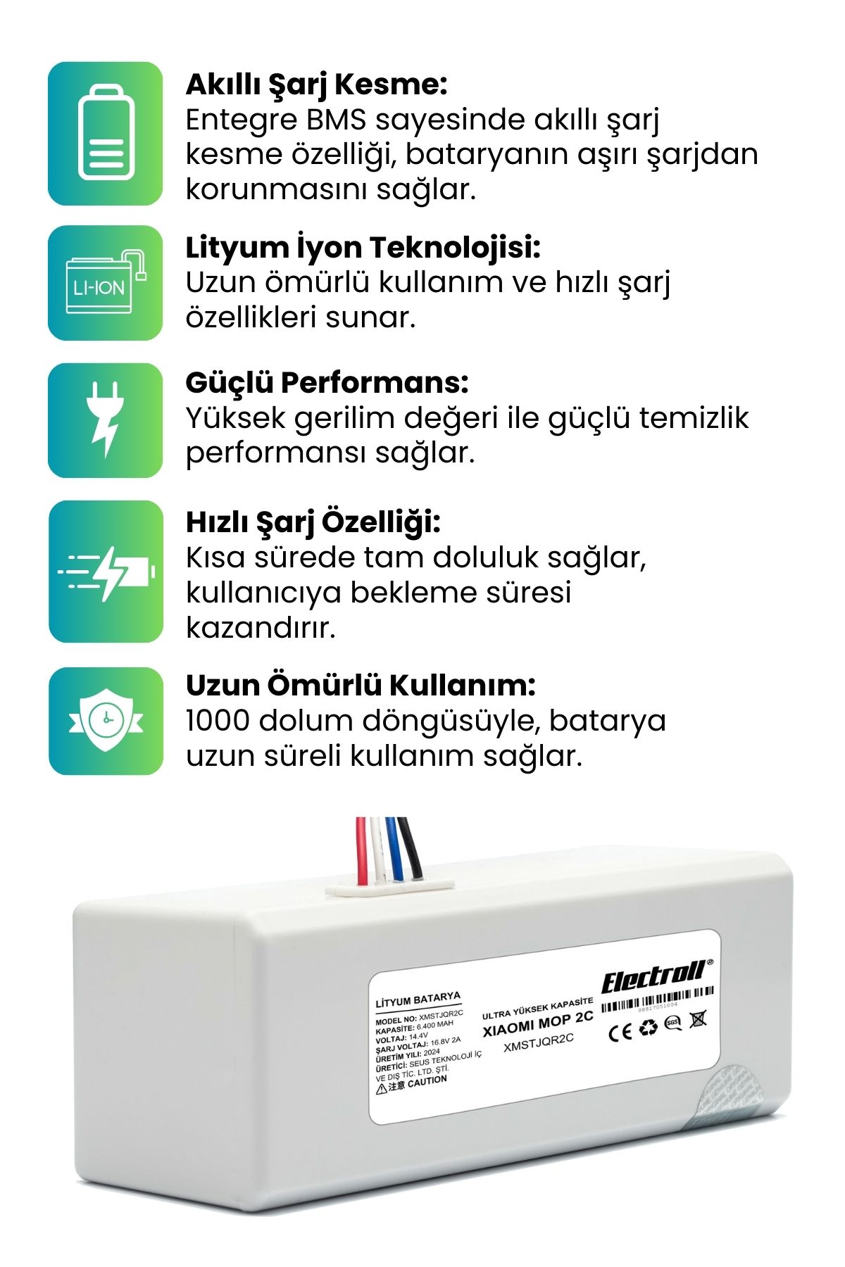 Xiaomi%20Mi%20Vacuum%20Mop%202c%202in1%20Batarya%20Kutulu%20(ULTRA%20YÜKSEK%20KAPASİTE)%20XMSTJQR2C%206400mAh%20Robot%20Pil