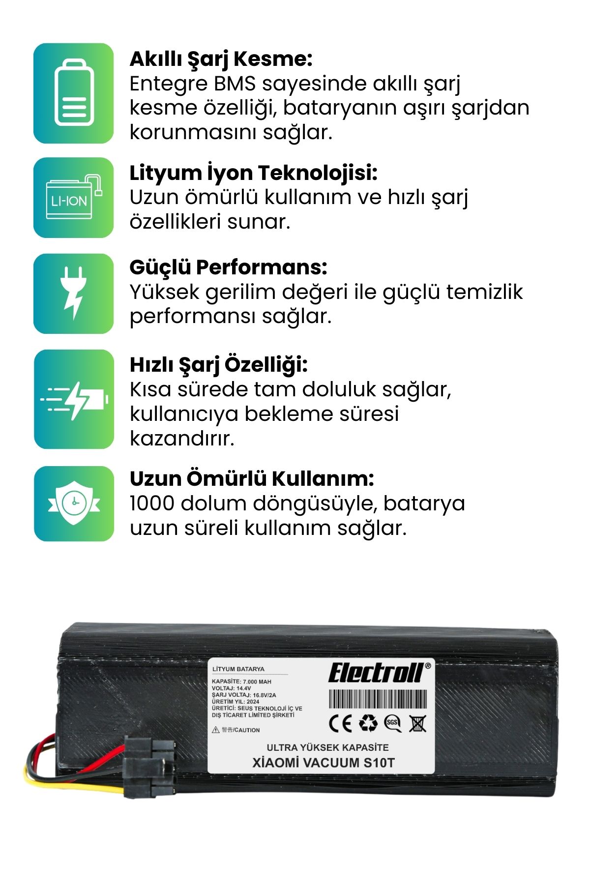 Philips%20Xu3000/02%20Homerun%203000%20Serisi%20Akıllı%20Robot%20Süpürge%20Batarya%20(ULTRA%20YÜKSEK%20KAPASİTE)%207000mah