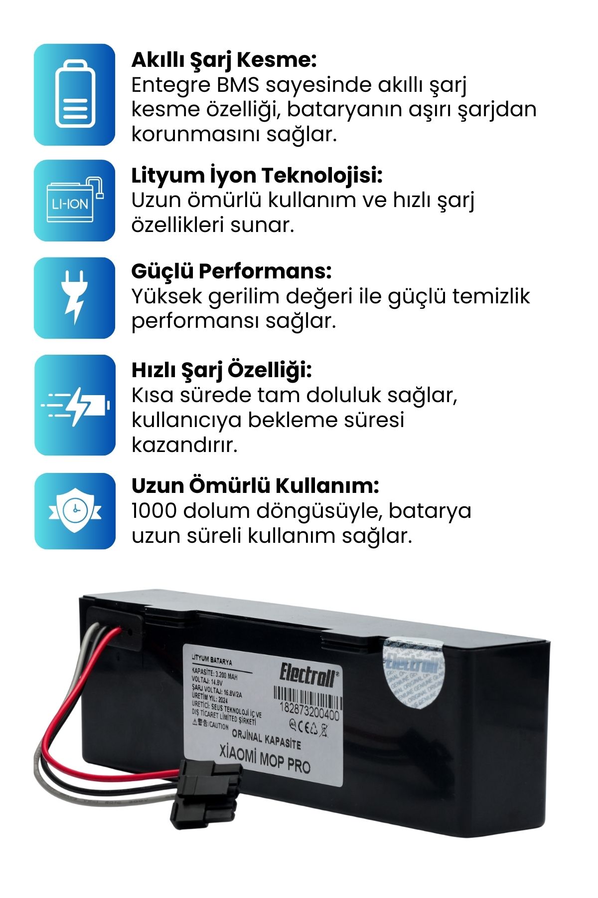 Xiaomi%20Mi%20Vacuum%20Mop%20Pro%20Kutulu%20(Orjinal%20Kapasite)%20STYTJ02YM%203200mAh%20Robot%20Süpürge%20Bataryası