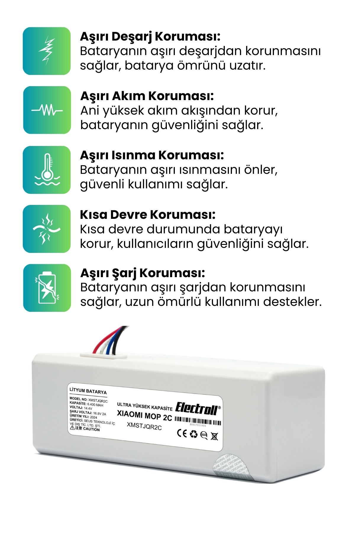 Xiaomi%20Mi%20Vacuum%20Mop%202c%202in1%20Batarya%20Kutulu%20(ULTRA%20YÜKSEK%20KAPASİTE)%20XMSTJQR2C%206400mAh%20Robot%20Pil