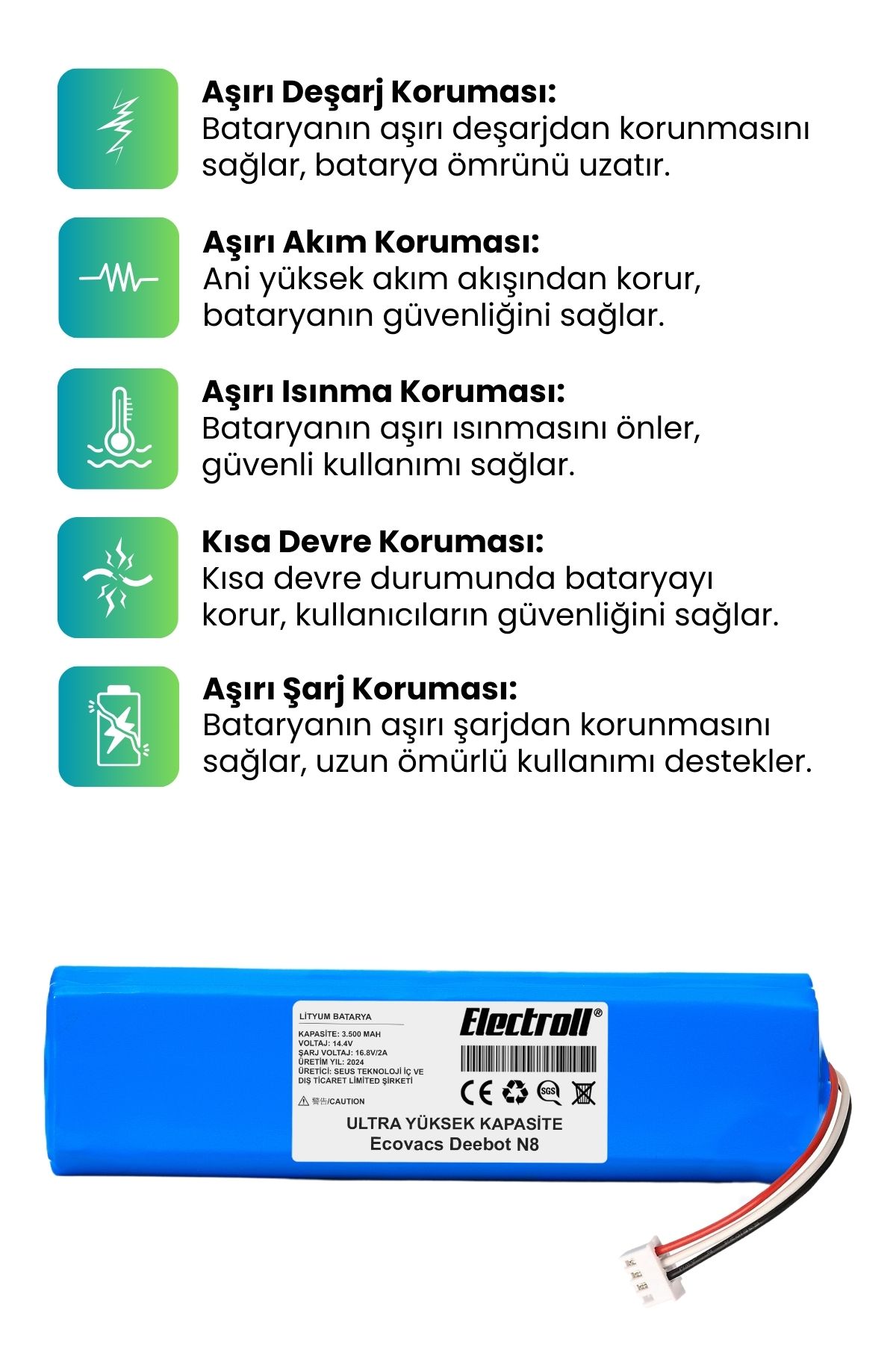 Ecovacs%20Deebot%20N8%20Robot%20Vacuum%20Cleaner%20Robot%20Süpürge%20(Ultra%20Yüksek%20Kapasite)%203500mAh%20Süpürge%20Pil