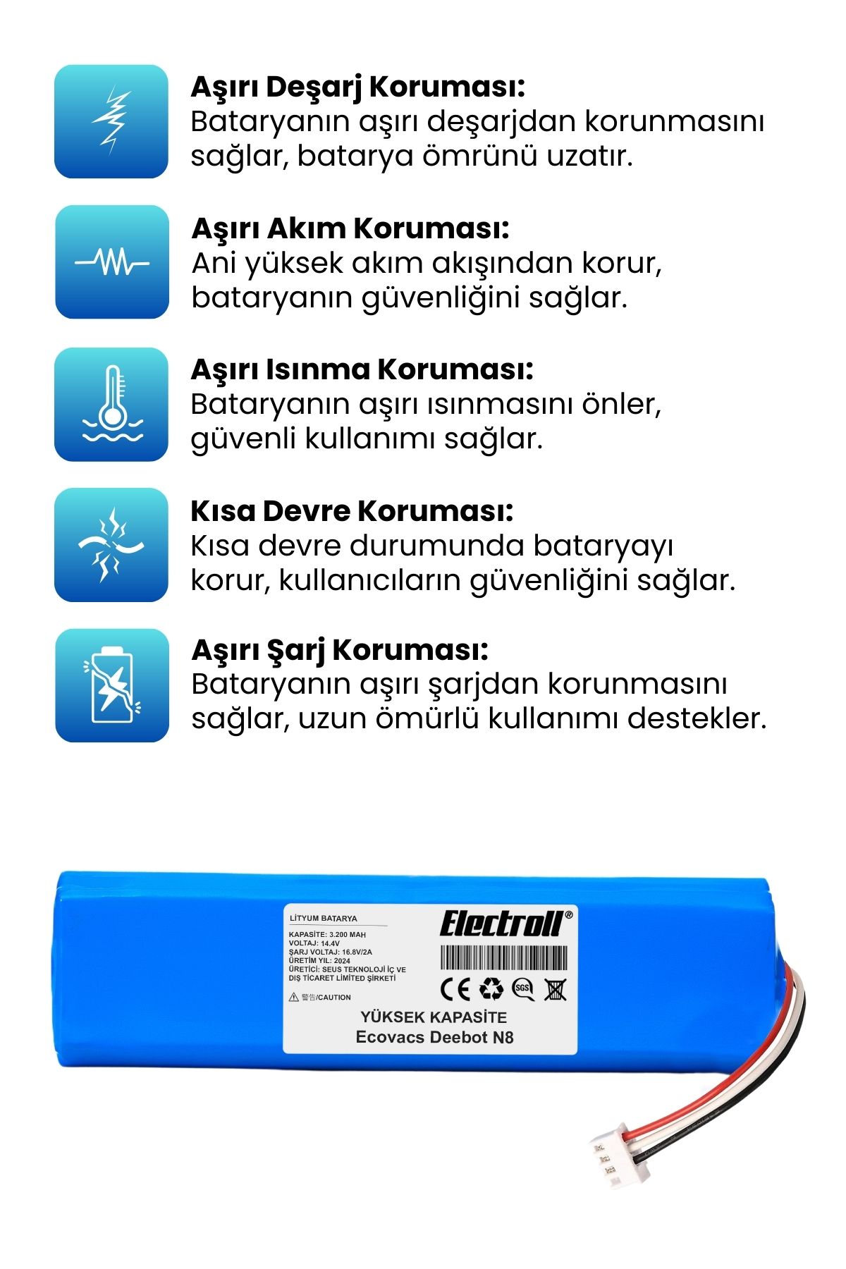 Ecovacs%20Deebot%20N8%20Robot%20Vacuum%20Cleaner%20Robot%20Süpürge%20(Yüksek%20Kapasite)%203200mAh%20Süpürge%20Pil