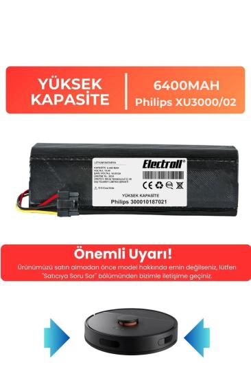  Philips Xu3000/02 Homerun 3000 Serisi Akıllı Robot Süpürge (YÜKSEK KAPASİTE) 6400mah